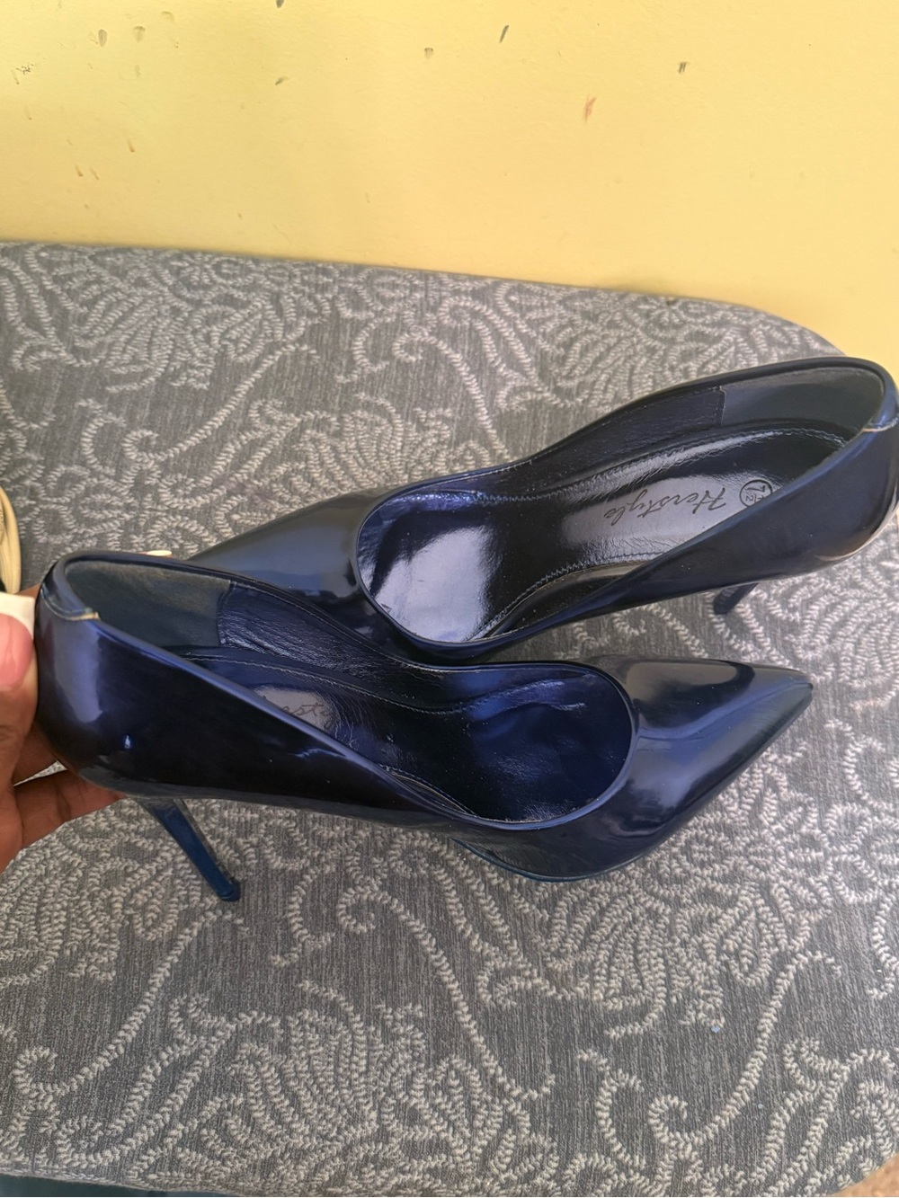 Patent Pointed-Toe Stiletto Pumps in Royal Blue